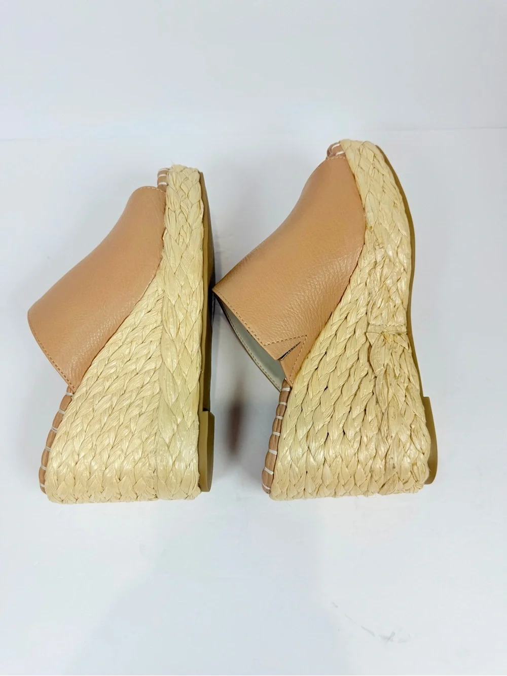 Oasis Society Neutral Tan Espadrille Wedge Slide - Comfy‎ Platform Sandals 8.5